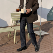 复古简约长裤 MRCYC 男韩系宽松直筒裤 cleanfit水洗牛仔裤 子 秋冬季