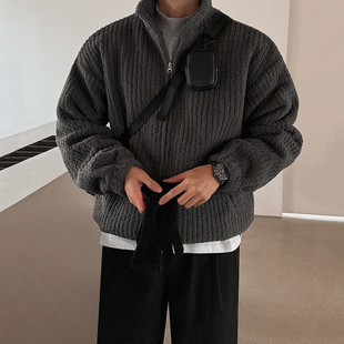 MRCYC羊羔毛棉服男冬季新款保暖宽松外套韩系潮流高级感立领棉衣