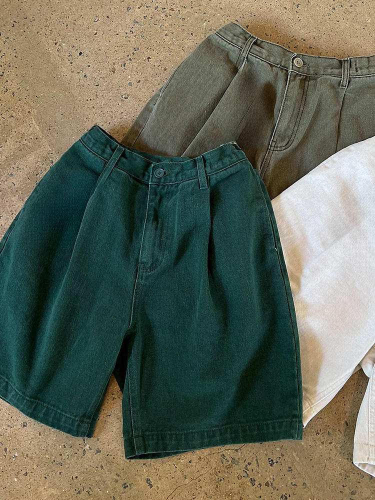 MRCYC 레트로 워시 데님 반바지 남성 여름 루즈 캐주얼 미디엄 바지 한국 스타일 트렌디 한 잘 생긴 5 점 바지