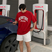 MRCYC痞帅字母印花短T男士 T恤 韩系潮流圆领半袖 夏季 宽松纯棉短袖