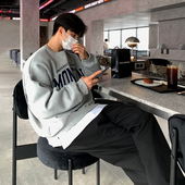 新款 MRCYC痞帅绣花圆领卫衣男士 春季 宽松上衣韩系潮流套头上衣