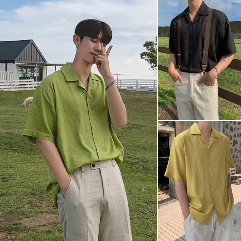 MRCYC夏季韩版潮流宽松短袖衬衫