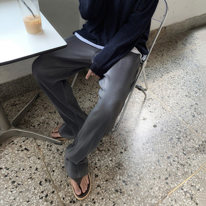 MRCYC韩版宽松阔腿直筒休闲裤