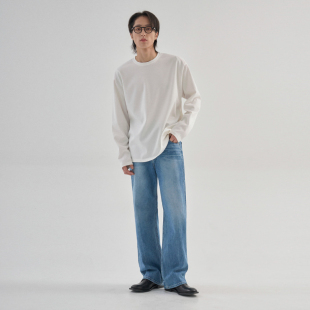 简约休闲长袖 韩系潮流基础款 T恤男士 打底衫 圆领内搭 秋季 100%纯棉