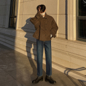 韩系宽松高级感复古直筒百搭休闲裤 秋冬季 子 男士 MRCYC九分牛仔裤