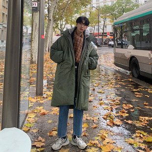 MRCYC棉服男中长款 棉袄 大衣外套韩系潮流宽松加厚棉衣高级感冬装