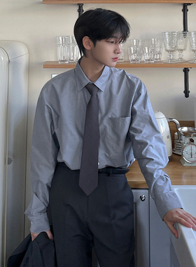 MRCYC简约休闲衬衫男士春季新款长袖衬衣韩系宽松寸衣dk制服内搭