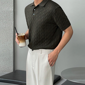 短T韩系潮流五分袖 MRCYC夏季 T恤 男士 宽松Polo衫 薄款 翻领针织短袖