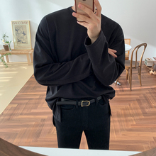 潮牌上衣服 T恤百搭男装 MRCYC简约纯色T恤男学生韩版 宽松休闲长袖