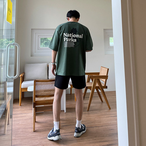 MRCYC韩版宽松字母印花短袖T恤男