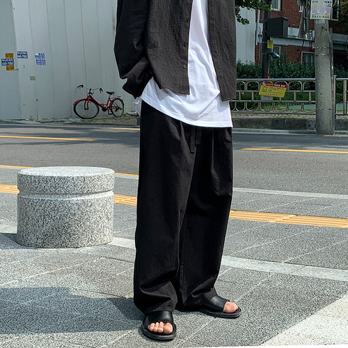 MRCYC韩版潮流直筒阔腿休闲裤
