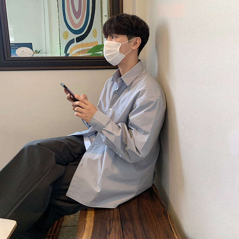 MRCYC韩版宽松休闲长袖衬衫