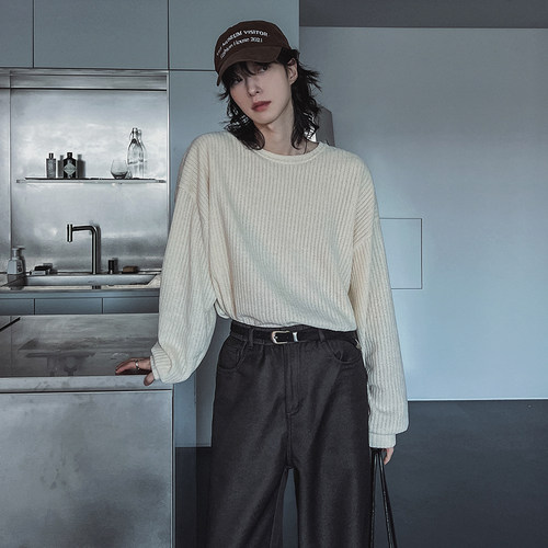 MRCYC韩系慵懒风圆领套头卫衣