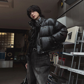 冬季 MRCYC高级感PU皮短款 棉衣男士 宽松保暖外套韩系潮流立领棉服