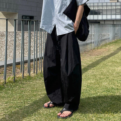 MRCYC韩系通勤风坠感阔腿休闲裤