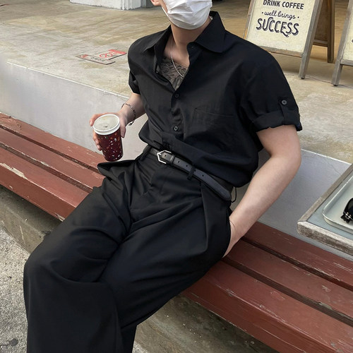 MRCYC韩系高级感宽松短袖衬衫
