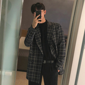 MRCYC格子西服男韩系潮流宽松单排扣休闲西装 外套单西上衣单件