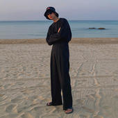 休闲长裤 MRCYC男士 裤 子韩系潮流阔腿裤 西裤 男直筒宽松坠垂感西装