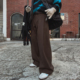裤 韩系通勤拖地裤 男士 保暖阔腿裤 子 冬季 MRCYC复古风坠感直筒西装