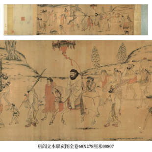 画说唐阎立本职贡图人物画文人国画书画字画名画复制品仿古画挂画