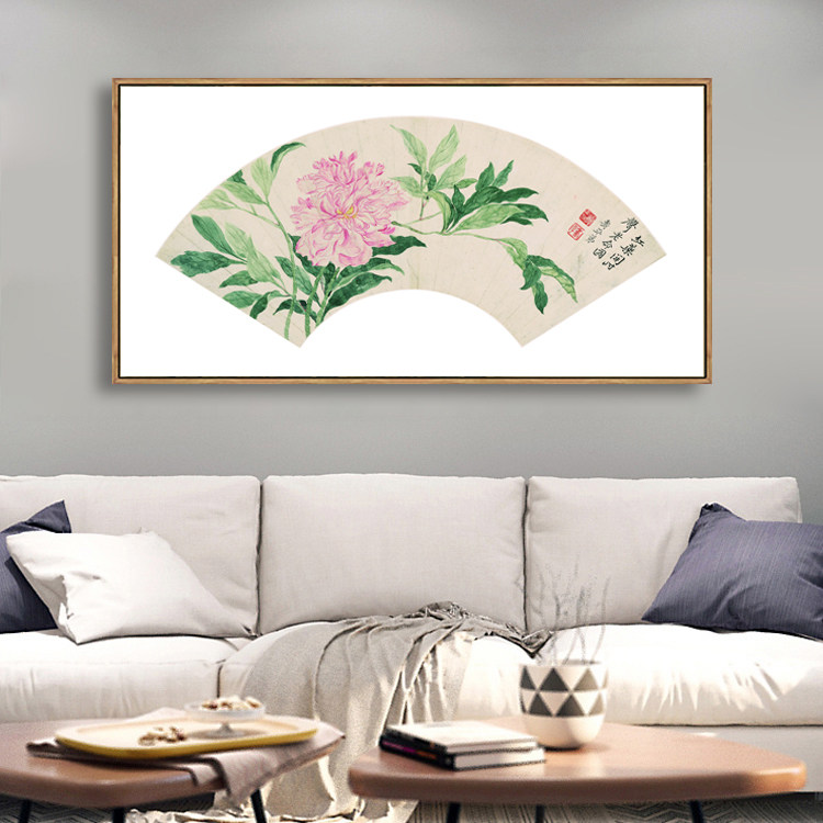新中式恽寿平扇面花鸟画客厅装饰画卧室床头玄关壁画餐厅酒店挂画