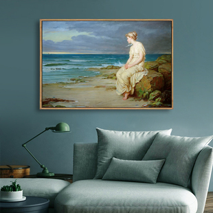 沃特豪斯少女古典人物名画装饰画客厅卧室床头挂画酒店玄关壁画