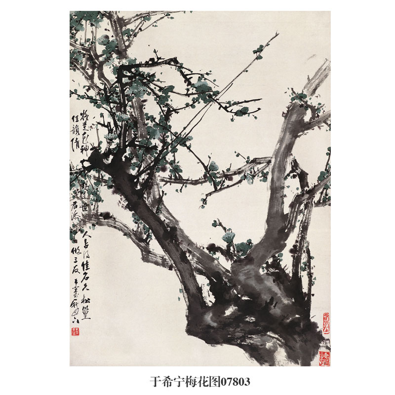 画说于希宁梅花图国画墨梅吉祥花鸟画挂画名画复制品仿古画装饰画