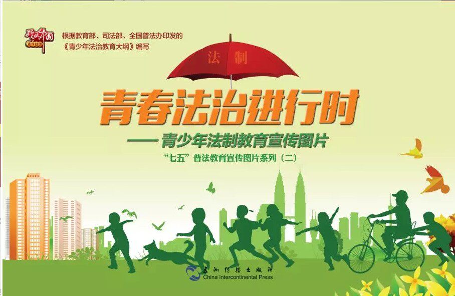 青春法治进行时 青少年法制教育宣传图片 对开海报1张 8开20张