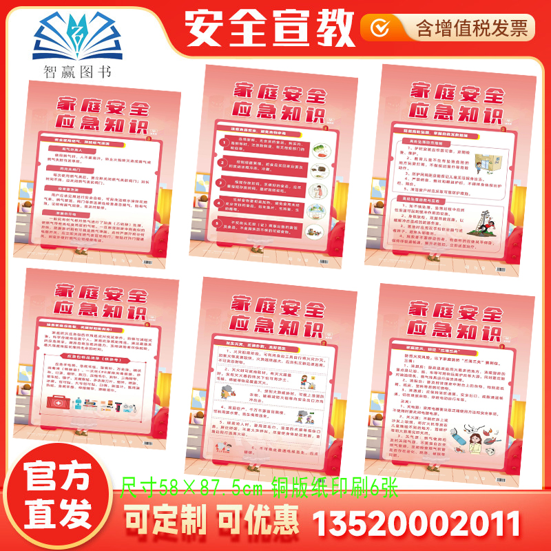 发票家庭安全应急知识宣教挂图