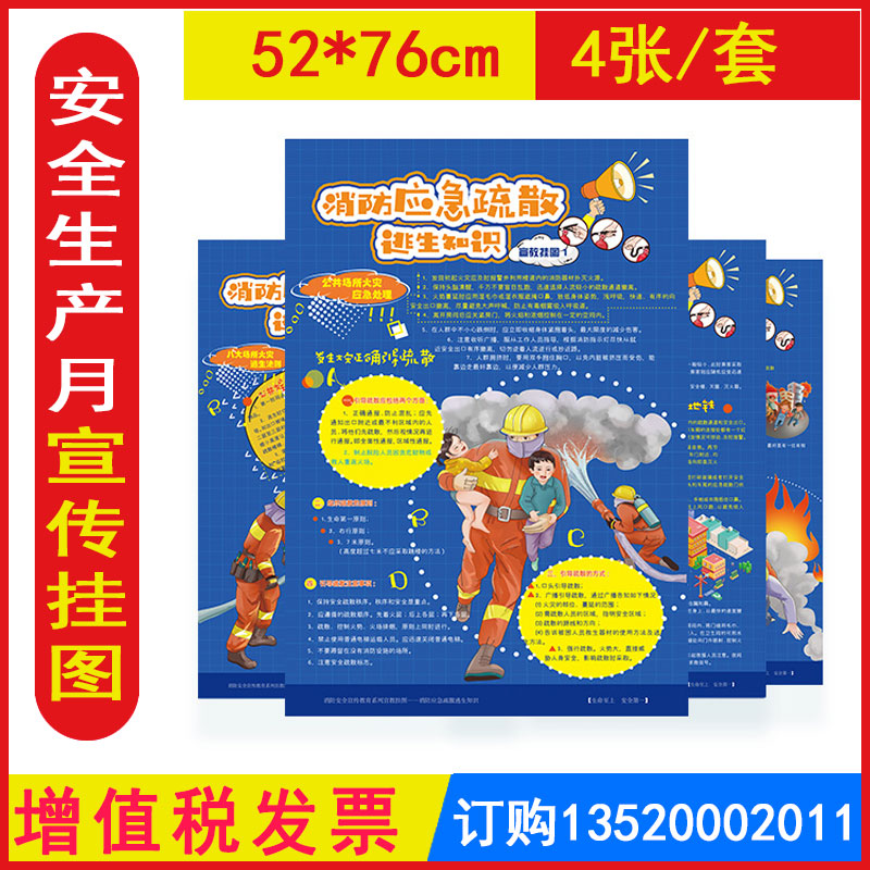 消防应急疏散逃生知识宣教挂图