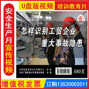 怎样识别工贸企业重大事故隐患 3集U盘优盘版安全视频全国安全生产月活动警示教育片培训资料9787799523156