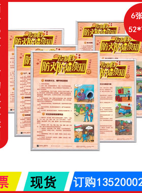 一发制胜之防火防爆须知宣教挂图 6张/套2026年119消防宣传日招贴挂图宣传海报图片 包发票 HAT250