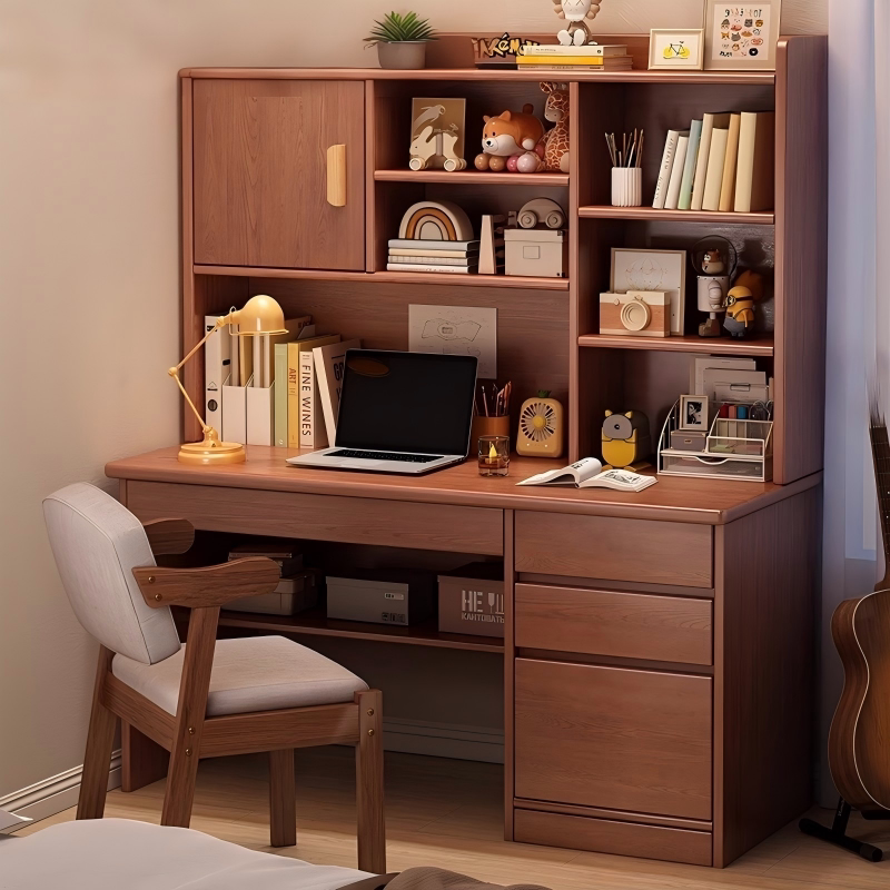 电脑桌台式家用卧室书桌书柜学生学习桌办公桌储物简约现代工作台