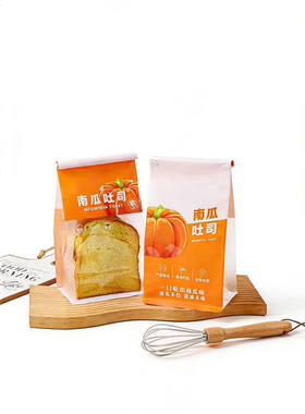 大小号南瓜吐司八边封吐司袋点心蝴蝶酥切片乳酪南瓜蛋糕包装盒