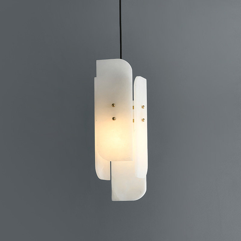 北欧现代天然云石灯客厅卧室床头灯设计师样板房别墅门口阳台吊灯