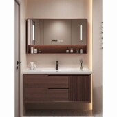 109 现代新中式 119CM陶瓷一体盆浴室柜卫生间洗脸盆 橡木79