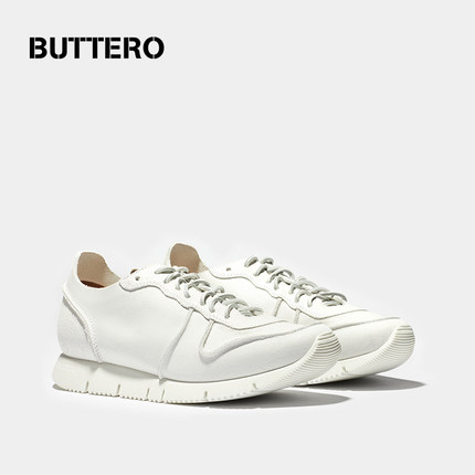 BUTTERO经典5910爆裂白升级版小白鞋牛皮做旧休闲鞋 意大利产9710