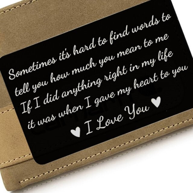 new year love note boyfriend gifts engraved wallet cards ins