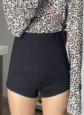 黑色短裤女款春夏a字紧身包臀阔腿显瘦高腰辣妹白色西装休闲裤子