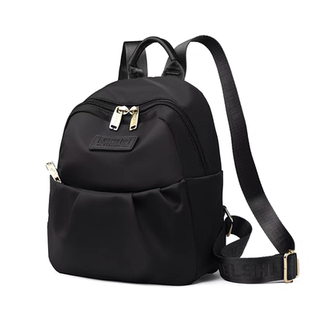 牛津布迷你双肩包女2024新款时尚高级感小众轻便小巧女式背包皱褶