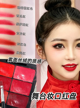哑光影楼丝绒化妆师用正红口红盘