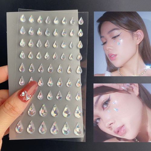水滴泪滴妆钻石脸部化妆贴纸