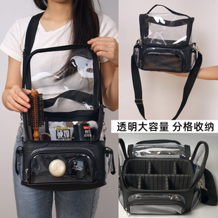 可视收纳包化妆师跟妆透明分隔袋斜挎防水剧组现场补妆手提工具箱
