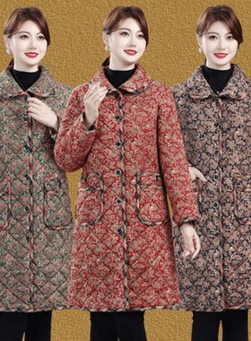 中老年妈妈冬装加厚保暖棉服