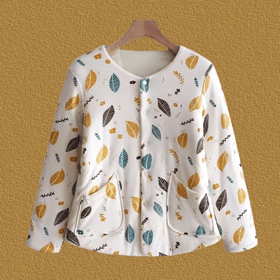 妈妈装棉衣中老年人加绒外套