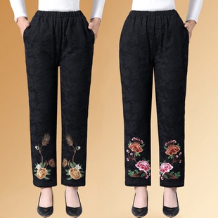 子老人太太奶奶裤 中老年棉裤 外穿妈妈裤 加厚夹棉保暖裤 宽松 女冬装