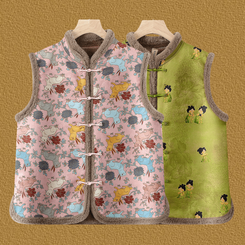 立领盘扣新款原创设计常规粉色