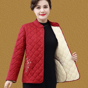 棉服短款 妈妈秋冬装 轻薄小棉袄洋气中年妇女棉衣外套中老年人冬季