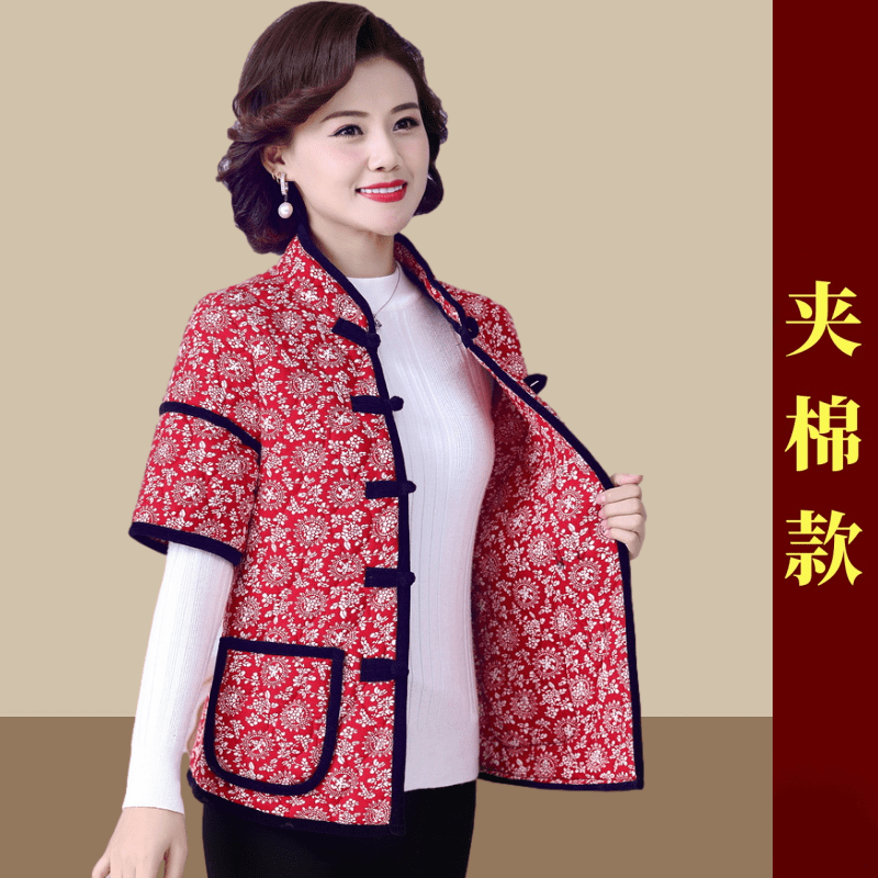民族风妈妈半袖棉服马甲中老年女装秋冬加厚棉衣宽松马夹坎肩外套,女装/女士精品,中老年女装,淘宝优惠券,粉丝福利购,淘宝优惠卷