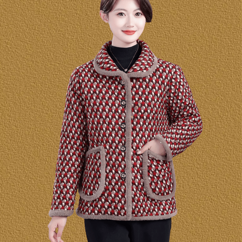 中老年妈妈装加绒加厚小棉衣外套